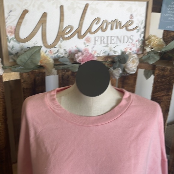 Bp Sweatshirt woman’s plus crew long sleeve pink top nwt Sz 3X - Picture 2 of 6